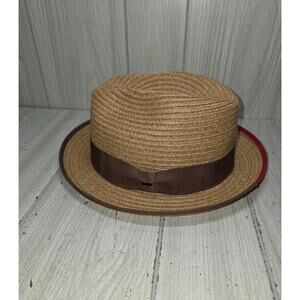 Bailey Meeker Thin Lite Straw Fedora Mens Hat Beautiful Condition Mens Size L
